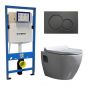 Geberit UP 320 Toilet set Built-in WC Wall-mounted toilet Toilet set Daley Flatline Geberit Sigma- 01 Matt Black Chrome DC3696