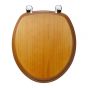 Ideal Standard Traditional toilet seat and cover - Pine effect with brass hinges E3801FK  