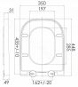 Roca Gap Square- Soft Closing Duroplast Toilet Seat- A80148200U measurements