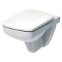 Twyford Seat E100 SQUARE TOILET SEAT AND COVER, METAL BOTTOM FIX HINGE E17816WH