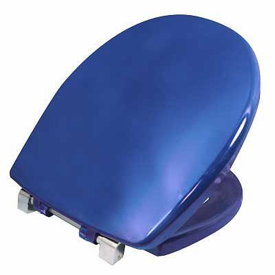 Twyford Avlon Toilet seat and cover With stainless steel top fix hinges and stability buffers Blue AV7865BE / 