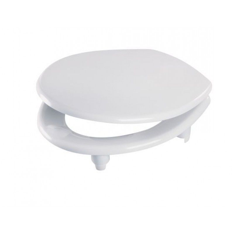 Celmac SCI11WY White Celeste Pro Raised Toilet Seat & Cover with Chrome Hinges