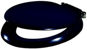 Celmac Sonata toilet seat with cover and hinges Black/Stainless Steel 