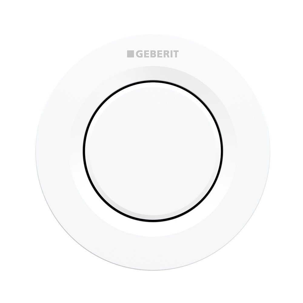 Geberit TYPE01 Single Flush Button, for Concealed Cisterns 120mm & 150mm, for Solid & Dry Walls, Alpine White