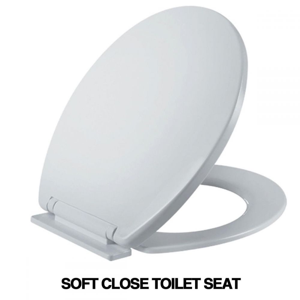 Luxury Oval Shape Soft Close White Toilet Seat Quick Release Top Fixing Hinges 5060117296104