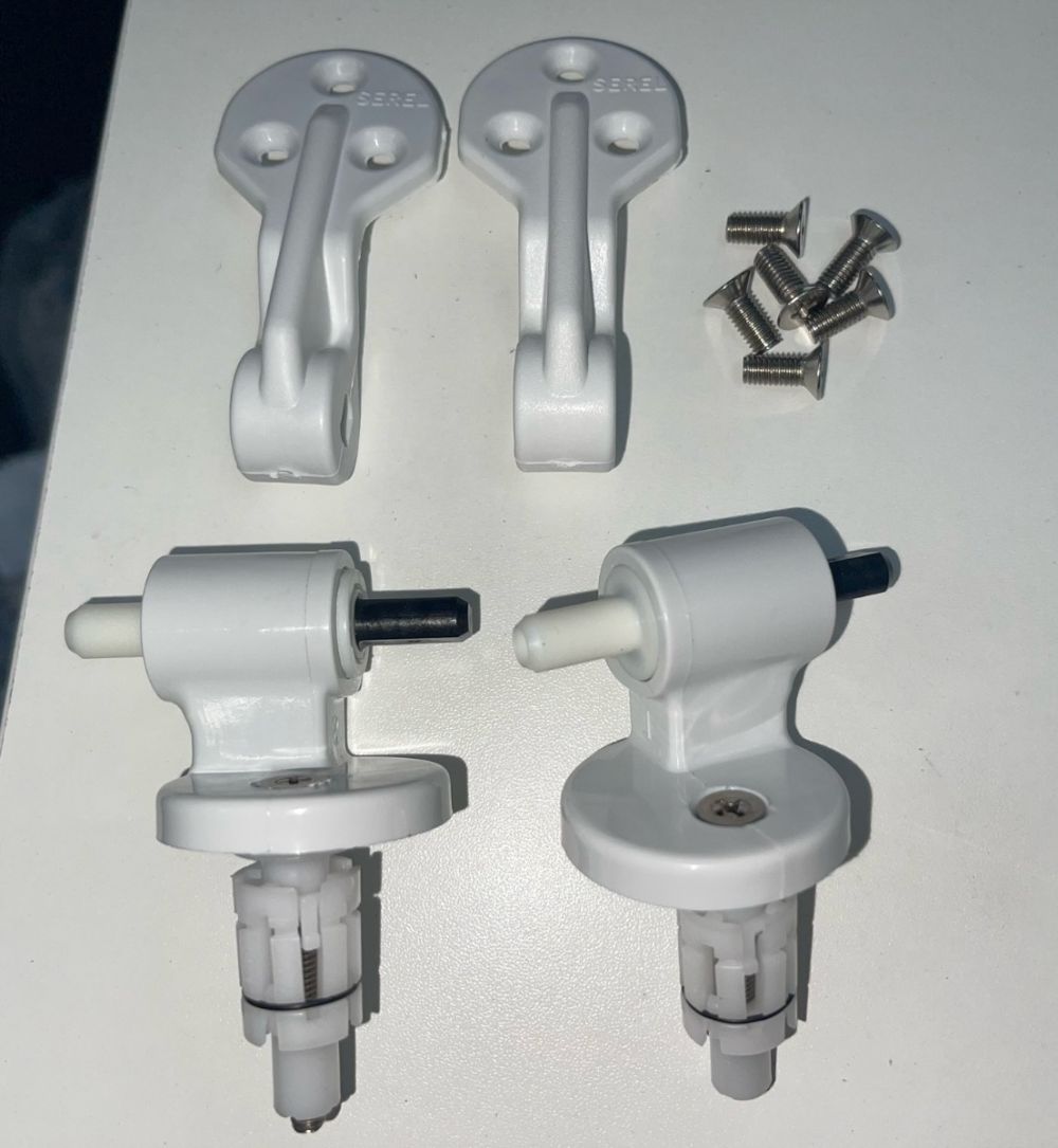 Serel Soft Close/Slow Closing  Toilet  Seat Hinges with Dampers 208F317S