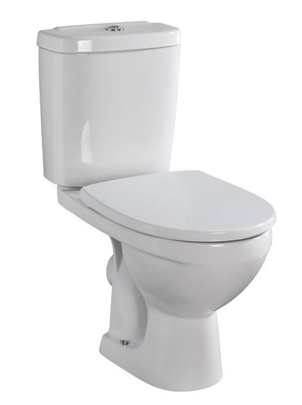 Twyford Refresh RE7815 toilet seat with cover and hinges White/Stainless Steel B87523