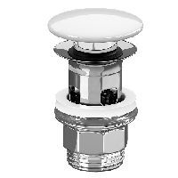 Villeroy & Boch Push Open valve 8L033401 chromed, white ceramic valve cover 4051202310905