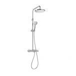 Roca EVEN-T Round Complete Shower Set, Exposed Bar Valve, Fixed Shower Head and Shower Handset, Chrome A5A9780C00