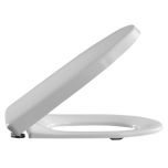 D-shaped Toilet seat with soft close and lift-off incl. hinge in stainless steel Wrap over