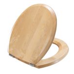 Pine Standard wooden toilet seat with universal hinge in stainless steel