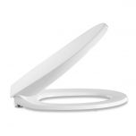 Toilet seat with soft close incl. hinge in stainless steel bottom mounted