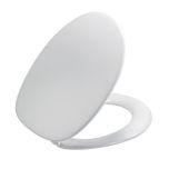 White Round Standard toilet seat with hinges in stainless steel 314
