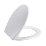  Round Toilet seat with lift-off and soft close incl. hinge in stainless steel White