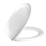 Round White Standard toilet seat incl. hinge in stainless steel 716