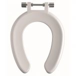 Twyford Avalon/Sola Open front seat ring with top fix stainless steel hinged White SA1304WH AV7875WH