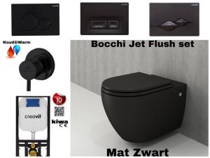 Complete Rimless Toilet Set Matt Black with Bidet Hanging toilet Bocchi Jet flush Rimless 	4fe00827-4c63-3e1b-4109-b38ae426838c