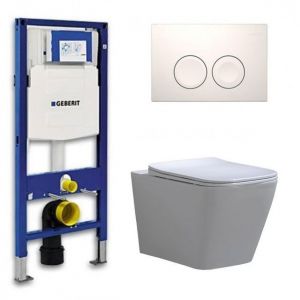 Geberit UP 100 Toilet set - Alexandria-02 Delta 21 White - Built-in WC Wall-hung toilet DC2350