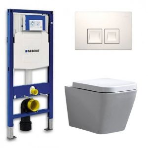Geberit UP 100 Toilet set - Alexandria Delta 50 White - Built-in WC Wall-hung toilet DC2356