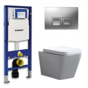 Geberit UP 100 Toilet set - Alexandria-01 Delta 50 Matt chrome - Built-in WC Wall-mounted toilet   DC2358