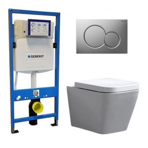 Geberit UP 320 Toilet set - Alexandria Sigma-01 Matt Chrome - Built-in WC Wall-mounted toilet DC2470