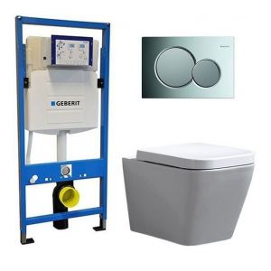 Geberit UP 320 Toilet set - Alexandria Sigma-01 Chrome / Matt Chrome - Built-in WC Wall-mounted toilet DC2471