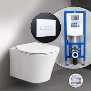 Ideal Standard Connect Air Aquablade Wall-hung WC + Grohe Concealed Cistern Set  E005401
