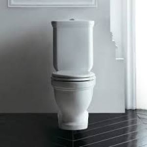 Galassia Ethos White polyester/wooden seat-cover, chromed hinges Standard Toilet seat 8413