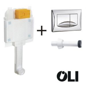 OLI 74 Cistern with  River Plate Chrome 2 keys and BN duct 