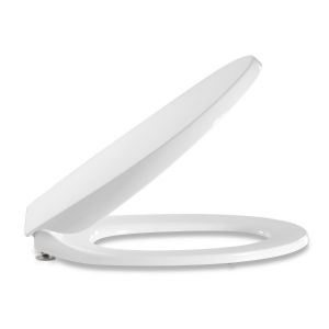 Toilet seat with soft close incl. hinge in stainless steel bottom mounted