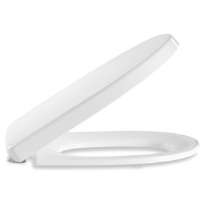 D shaped Wrap over Toilet seat with lid white 