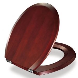 Pressalit Selandia 522 Standard wooden toilet seat incl. universal hinge in stainless steel 522455-B47999 Colour Mahogany 5708590265001