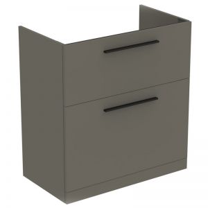 Ideal Standard  Ideal Standard i.life A 80cm floor standing vanity unit with 2 drawers (separate handles required), quartz grey matt  T5274NG