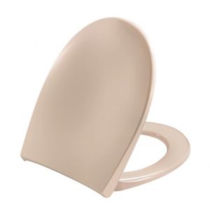 Toilet seat with soft close and lift-off incl. hinge in stainless steel colour is Bahamabeige