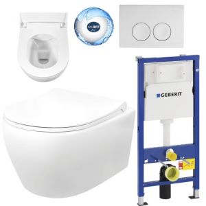 Complete toilet set Geberit UP100 with Rimless Hanging toilet Creavit Aloni White incl. Softclose toilet seat 	UP100 + AL5513 + Delta50 + AL4011