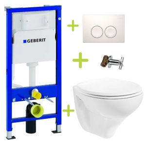 Action set Geberit UP100 Toilet set Basic Wall-hung toilet with bidet flushing rim incl. Softclose toilet seat UP100+TP216.001