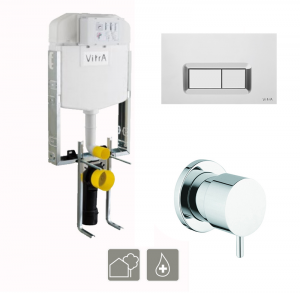 Vitra concealed cistern + Control Panel + Built-in stop valve (exposed+ concealed) 740-1864
